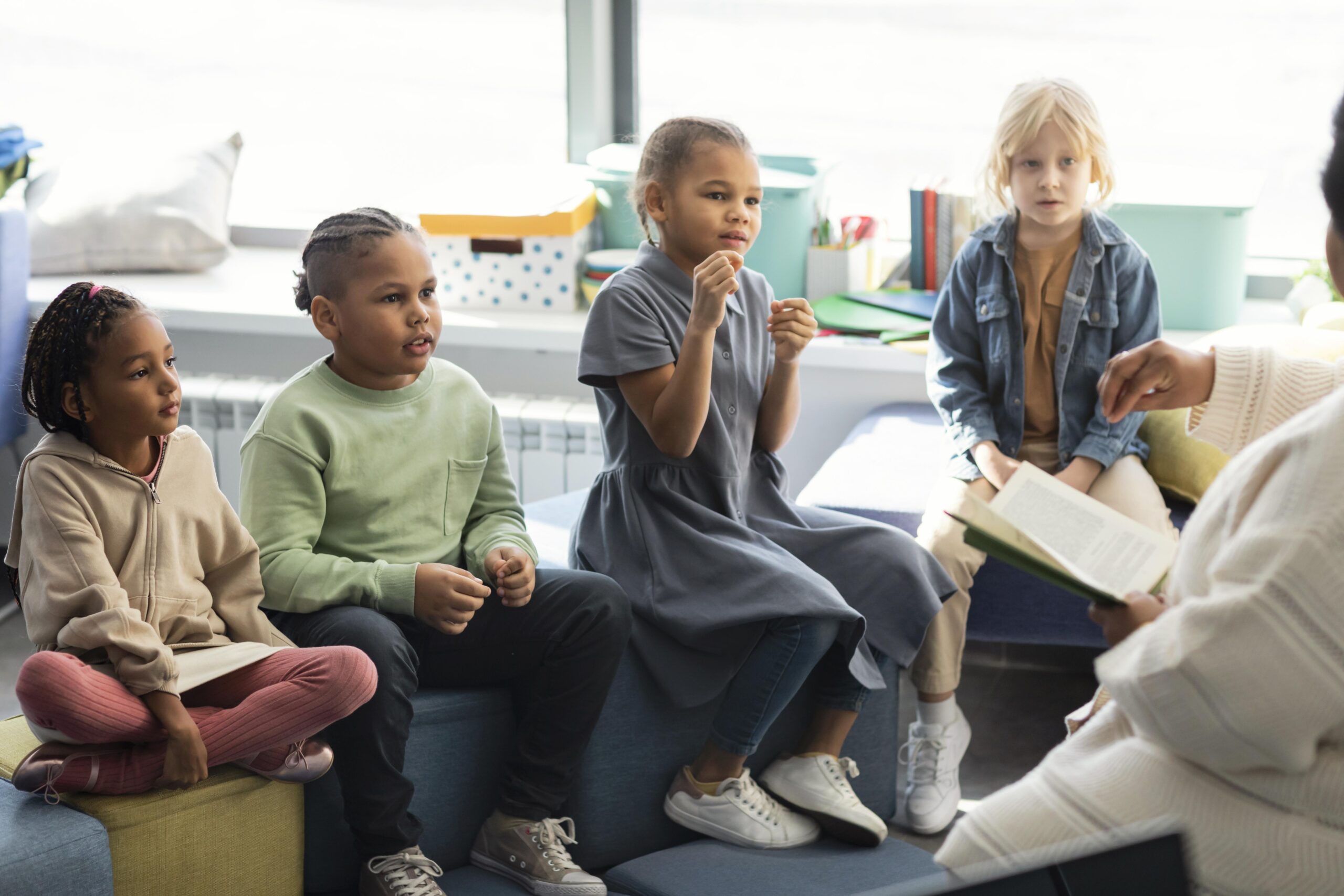 Children have discussions with teacher