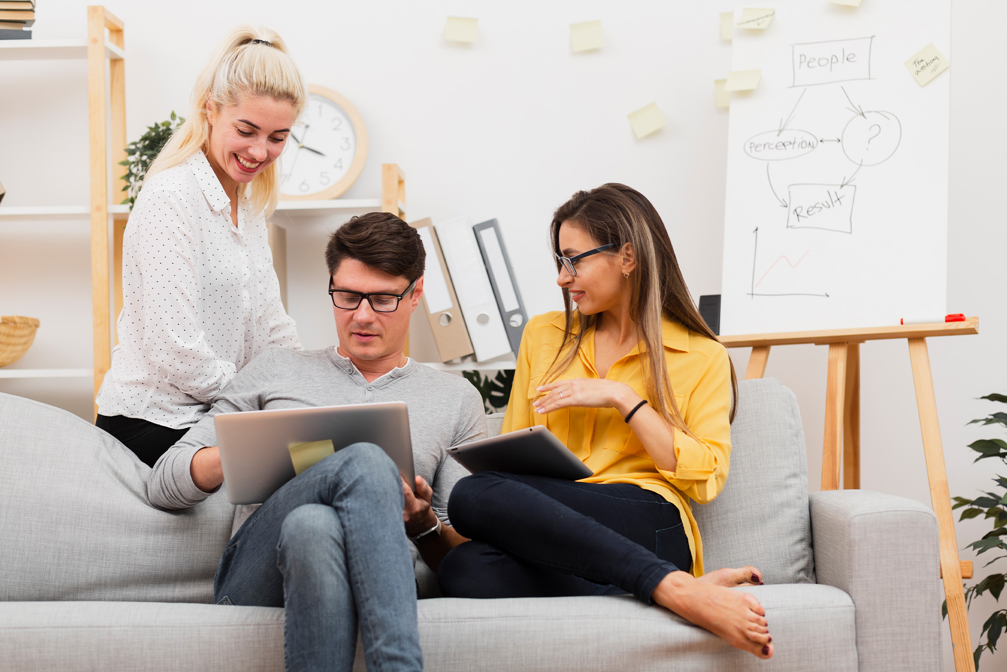 Professional having discussion of cognitive learning